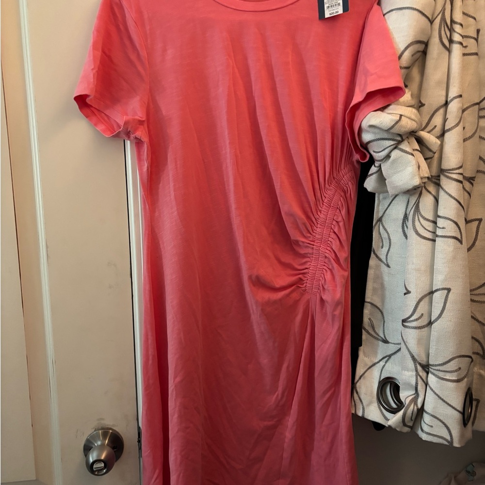 Pink Ruched Women Dress Universal Thread